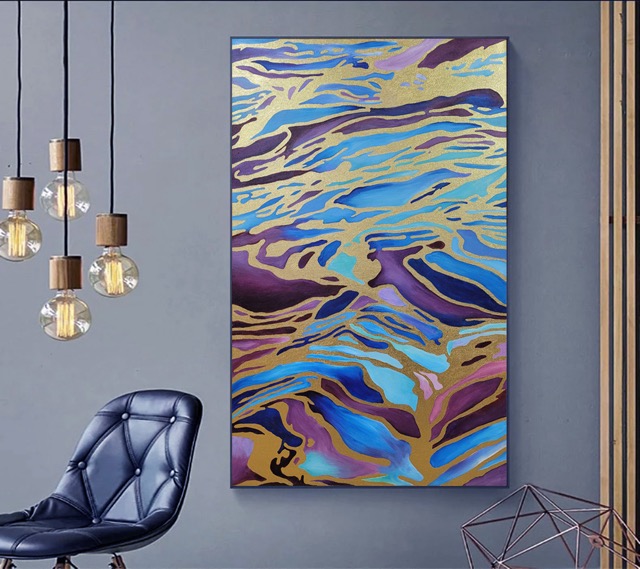 Blue Abstract Art, Contemporary Art available through NL Dream Interiors