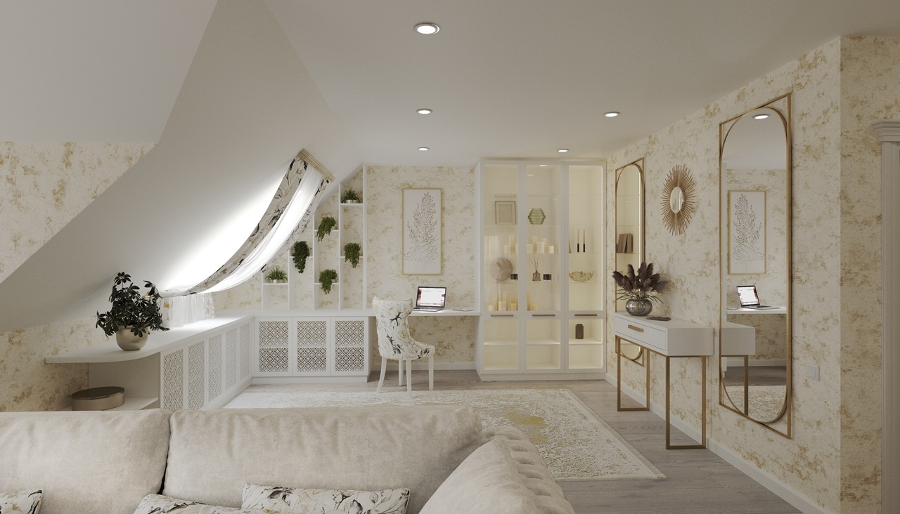 Attic Boudoir project in Brooklyn, NY by NL Dream Interiors