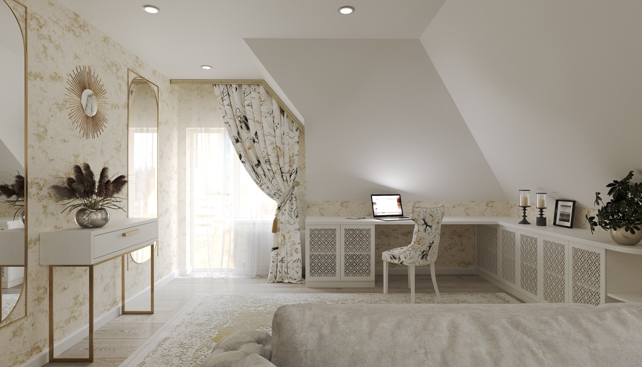 Attic Boudoir project in Brooklyn, NY by NL Dream Interiors