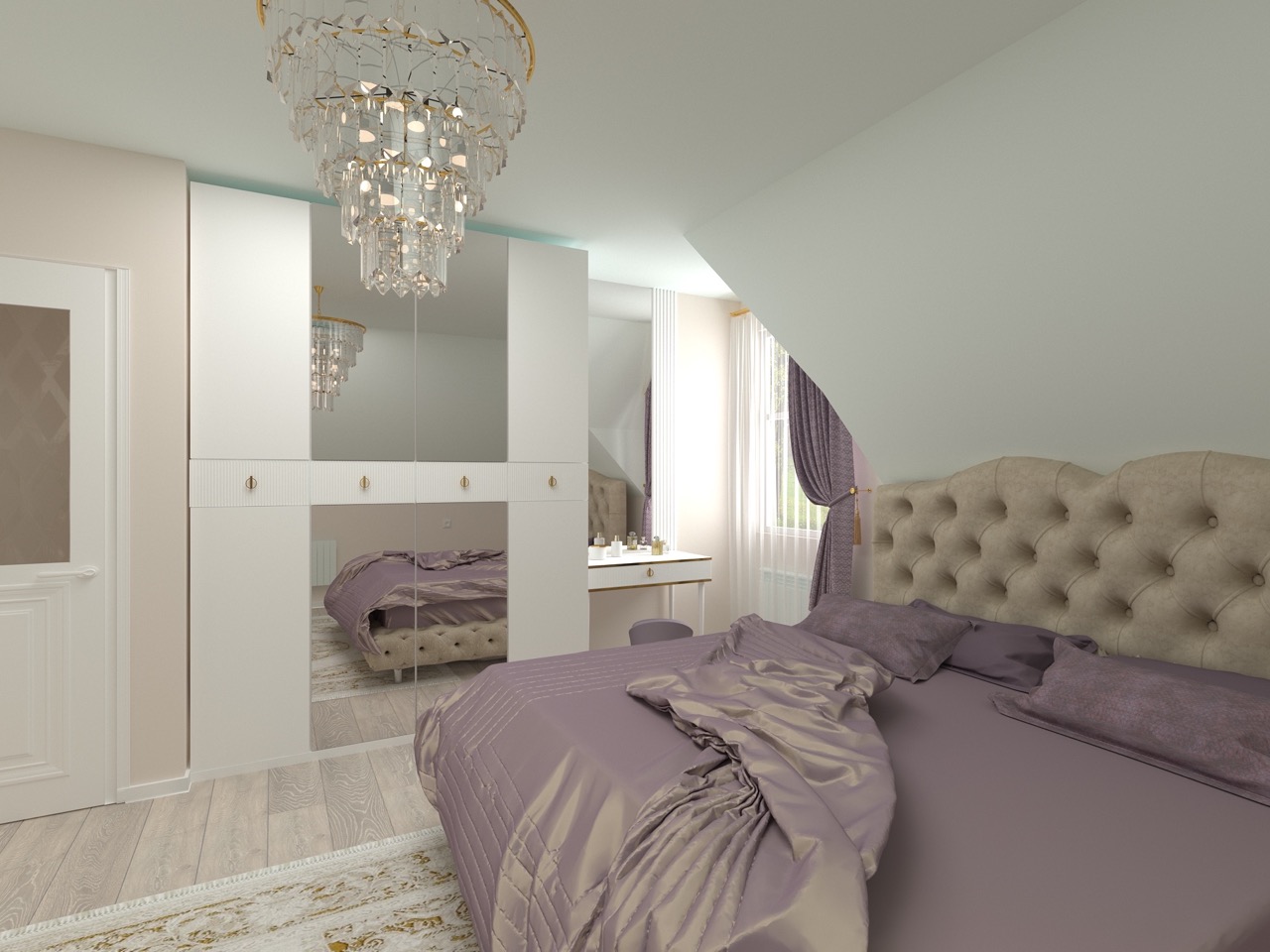 Designer bedroom interior in Brooklyn, NY