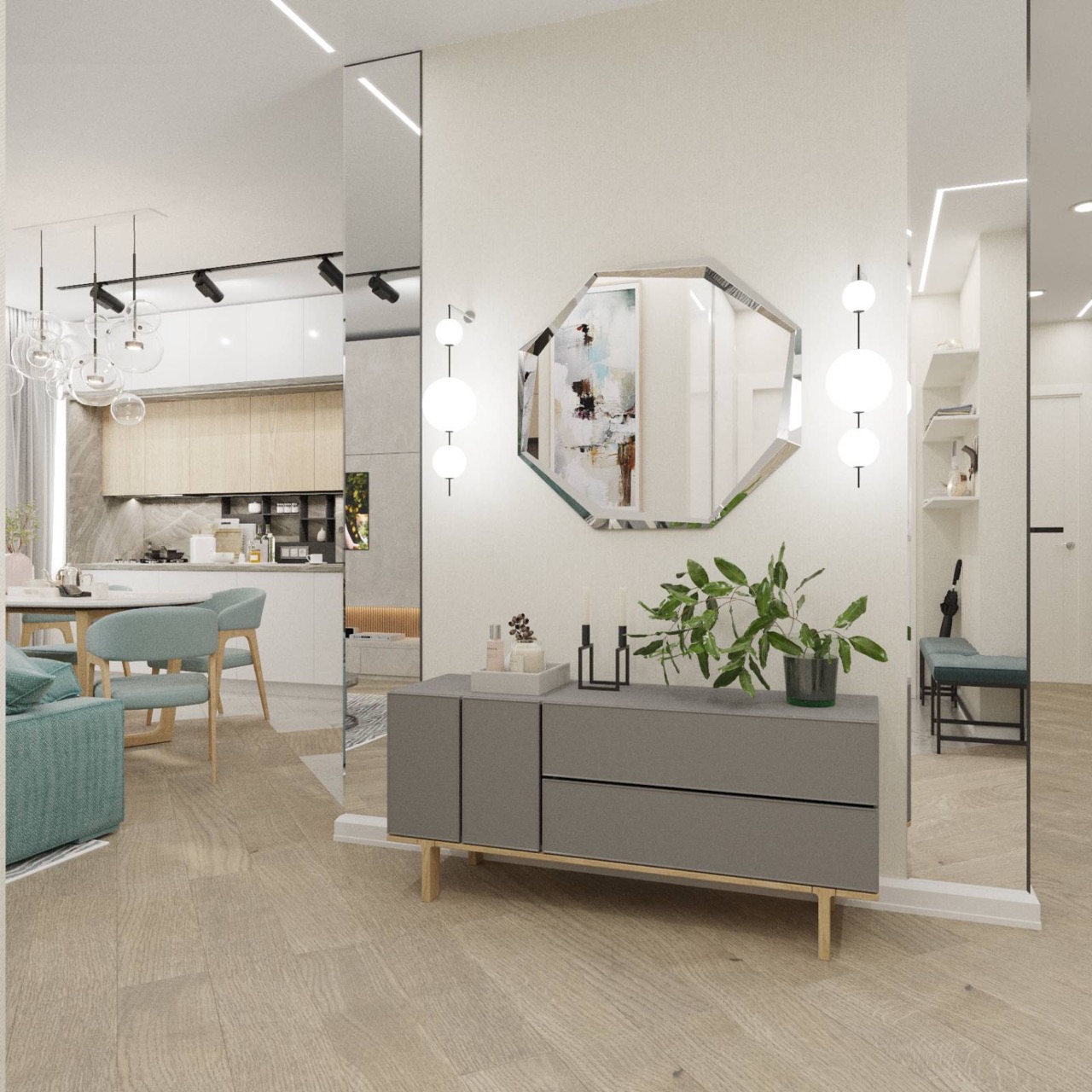 Contemporary living room interior design in Brooklyn, NY