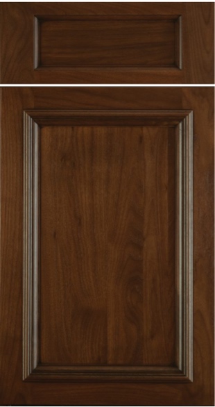 Walnut Brownstone cabinet door style by NL Dream Interiors